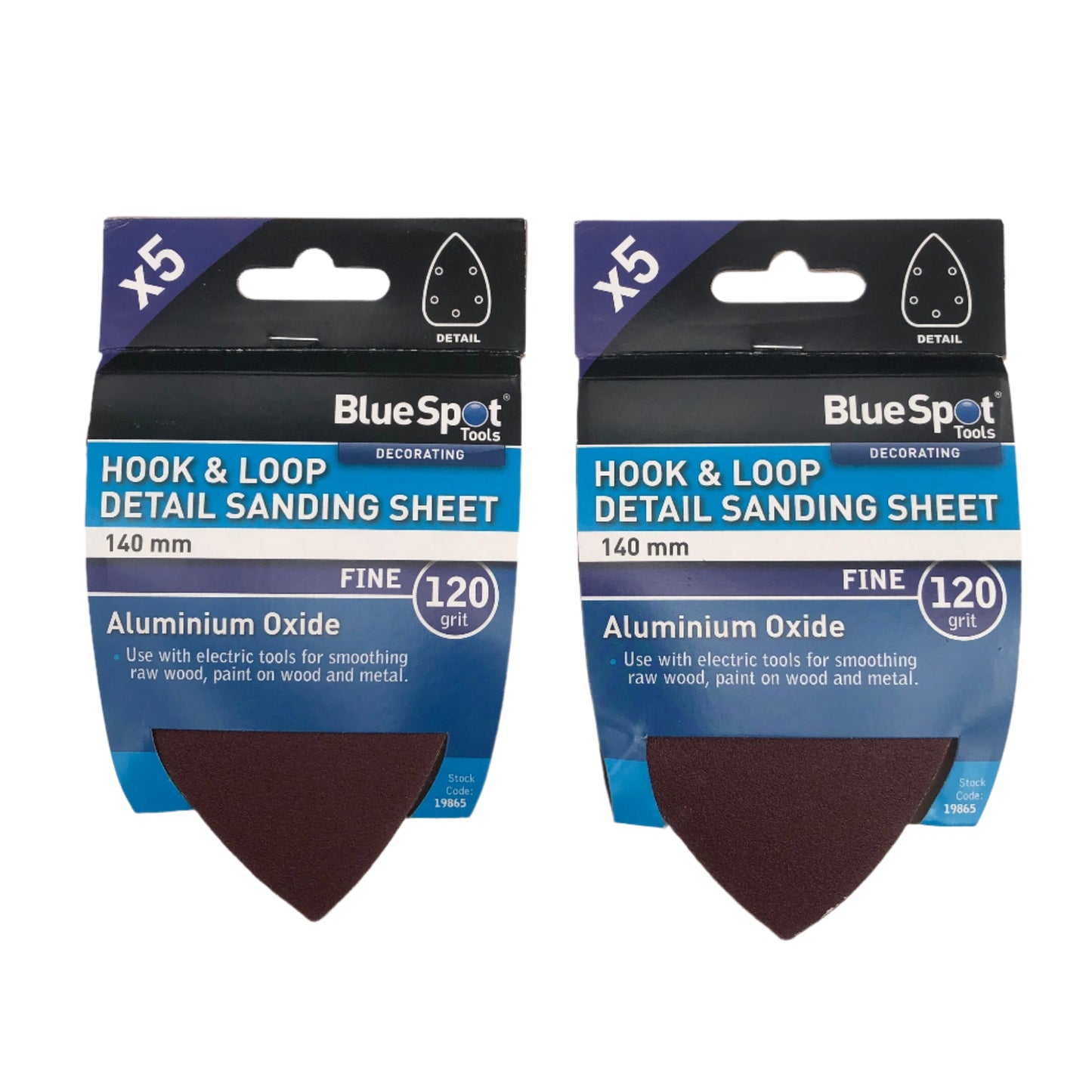 BLUE SPOT TOOLS 140MM 5 PACK 120 GRIT DETAIL SANDING SHEETS