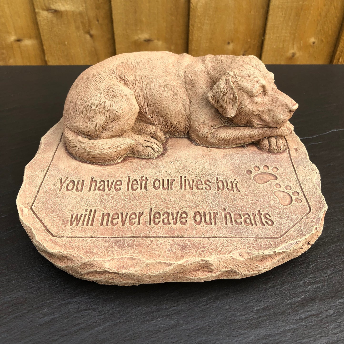 Surrey Stoneware - Dog - Memorial Sympathy Stone - You Have Left Our Lives But Will Never Leave Our Hearts - Dog902
