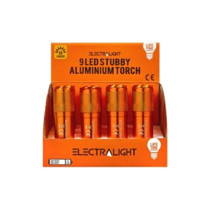 Electralight 9 LED Stubby Aluminium Torch, With Batteries
