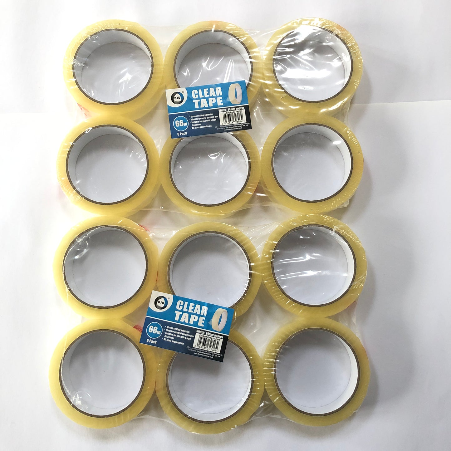 Clear Tape Strong Parcel Packing Packaging Carton Sealing 24mm x 66m x 12 Rolls