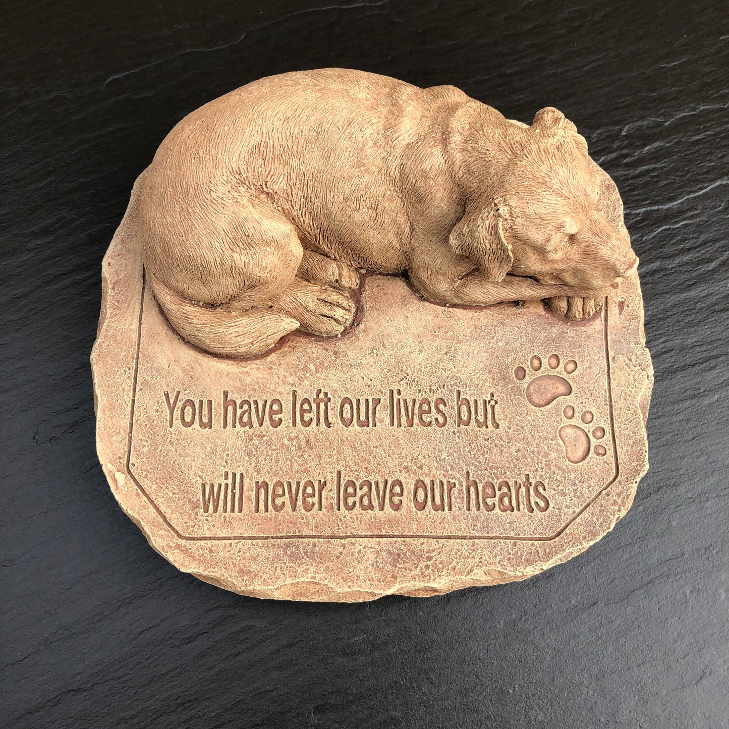 Surrey Stoneware - Dog - Memorial Sympathy Stone - You Have Left Our Lives But Will Never Leave Our Hearts - Dog902