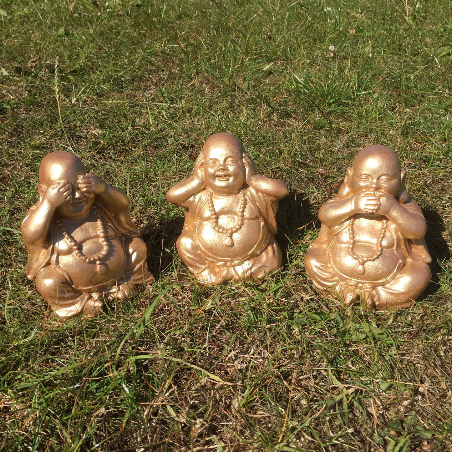Surrey Stoneware - Buddhas - 3 Wise Buddhas - Gold - Buddha34