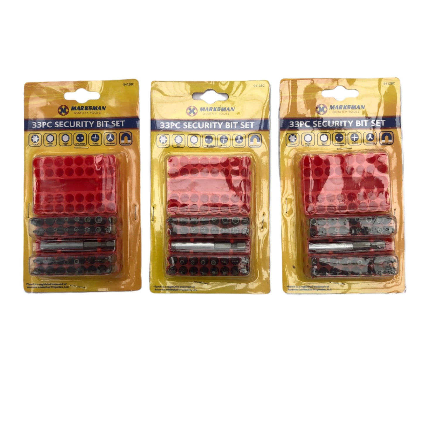 Marksman 33PC Security Bit Set Tamperproof Magnetic Screwdriver Holder Torx Hex Star Pozi