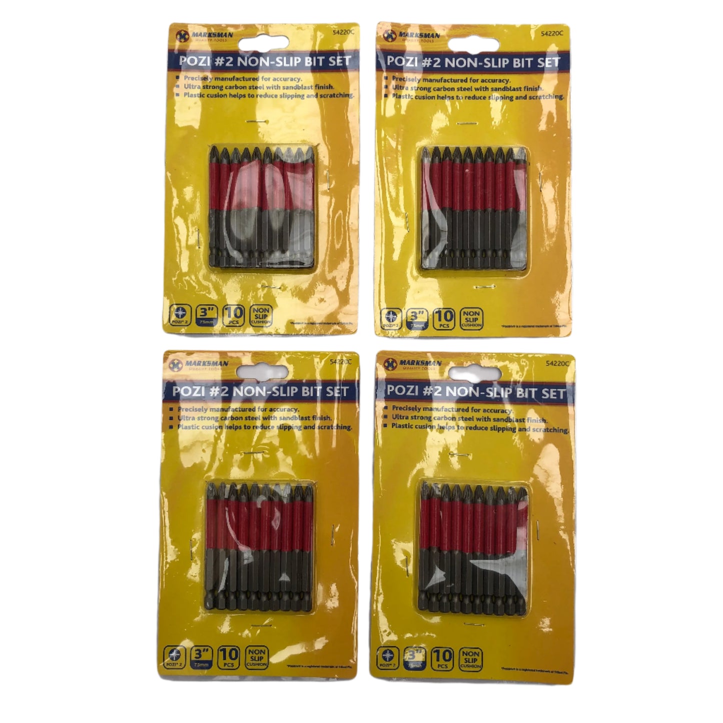 Marksman 10pc x 75mm Non Slip PZ2 Pozi #2 Screwdriver Drill Driver Bit Set For Power Tool