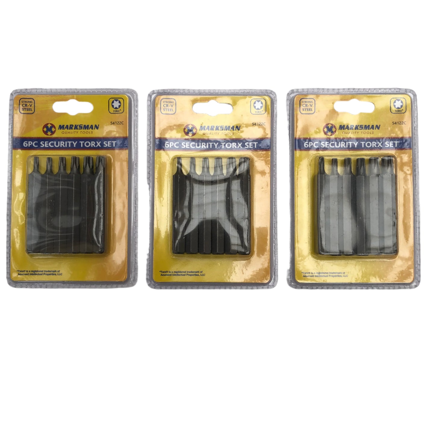 Marksman Security Torx Bit Set 6pc 75mm Long Anti Tamperproof T20 T25 T30 T40 T45 T50