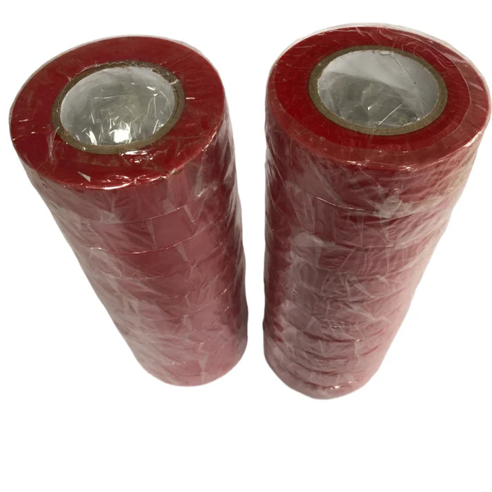 20 Rolls Of Red Electrical Pvc Insulation Insulating Tape 19mm x 20m Tapes