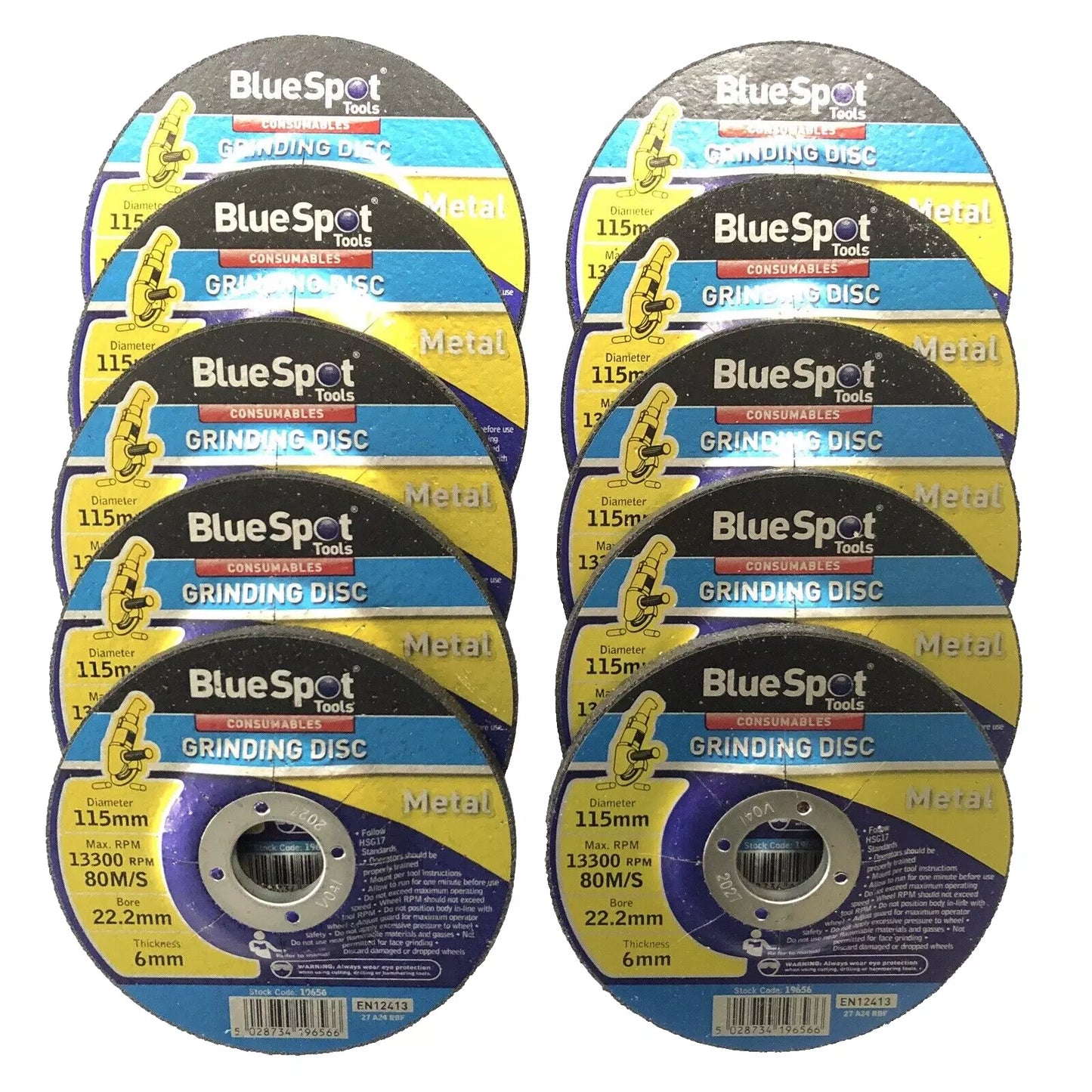 10 Metal Grinding Discs 4.5" 115mm Angle Grinder Normal Alloy Steel Non-Ferrous