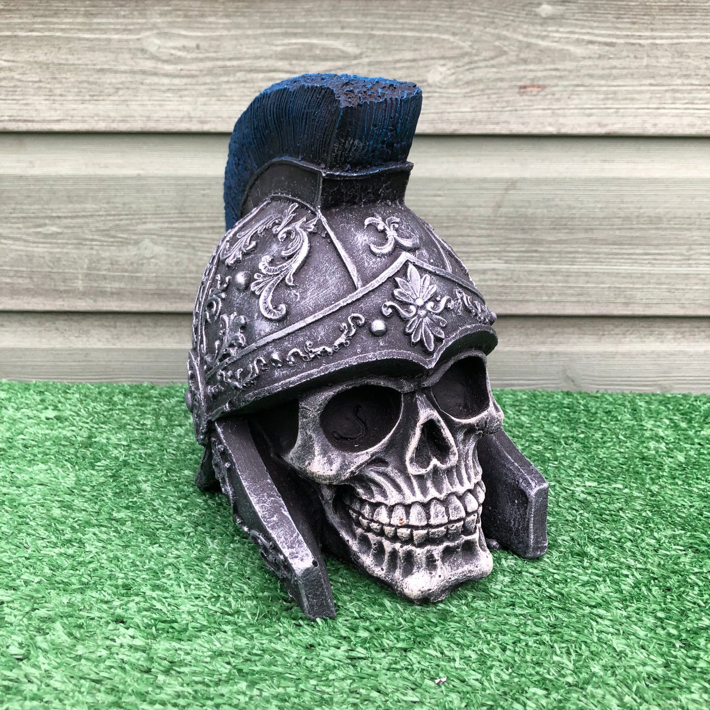 Surrey Stoneware - Skull In Silver And Blue Helmet - Skull124