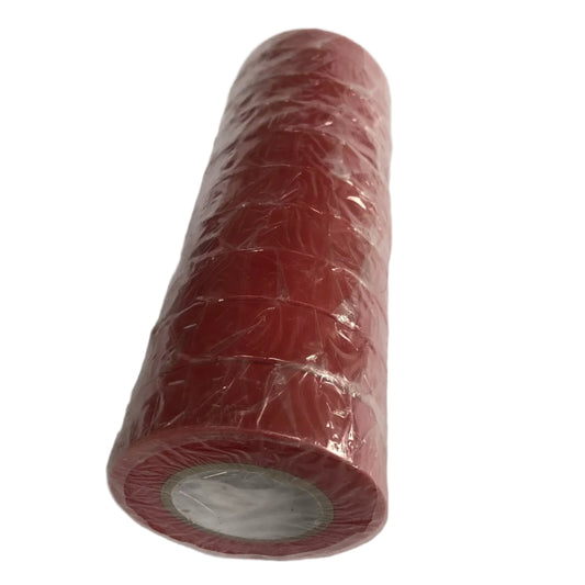 10 Rolls Of Red Electrical Pvc Insulation Insulating Tape 19mm x 20m Tapes