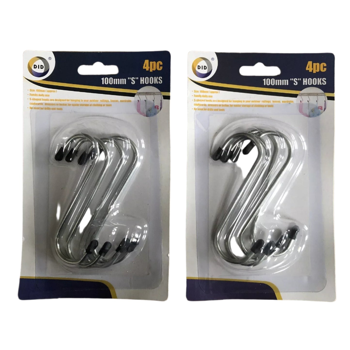 4pcs x S Hooks Steel Home Kitchen Garage Meat Pan Utensil Clothes Hanger Hanging
