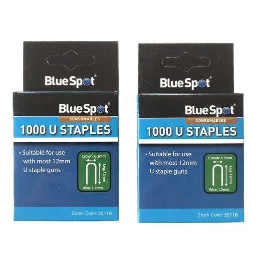 Blue Spot 12mm U-shape Staples Staple Gun Leg 12mm Crown 6.5mm Wire 1.2mm