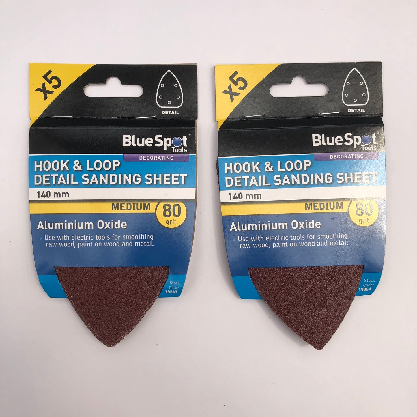 BLUE SPOT TOOLS 140MM 5 PACK 80 GRIT DETAIL SANDING SHEETS