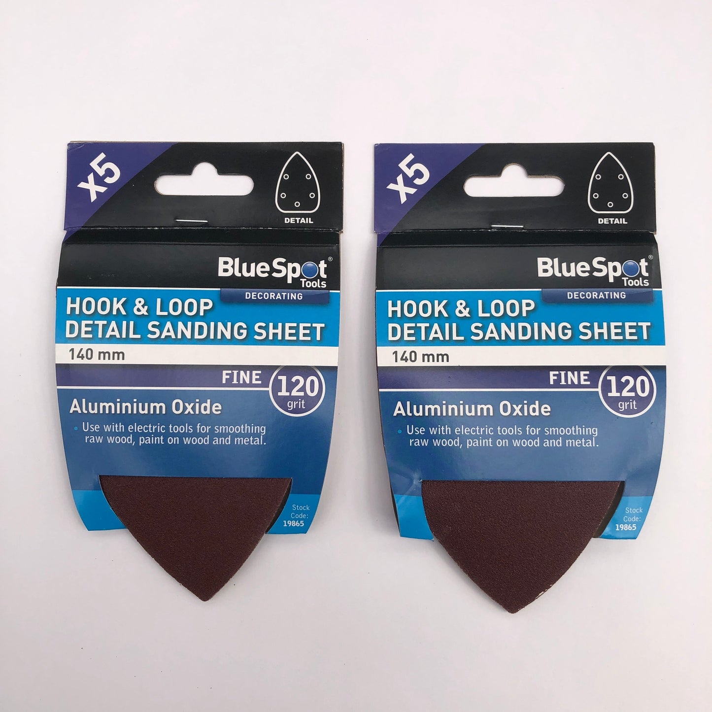 BLUE SPOT TOOLS 140MM 5 PACK 120 GRIT DETAIL SANDING SHEETS