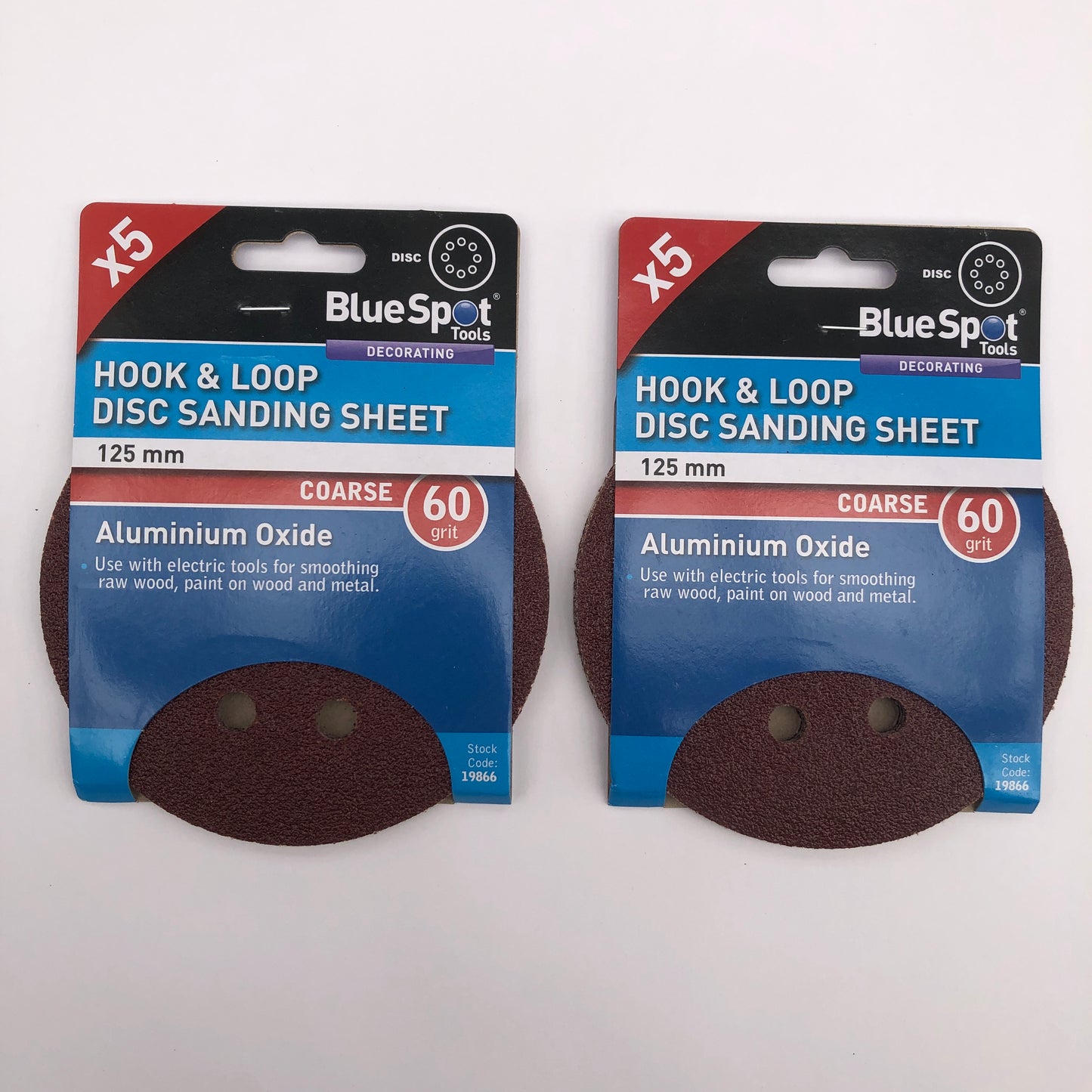 BLUE SPOT TOOLS 125MM 5 PACK 60 GRIT DISC SANDING SHEETS