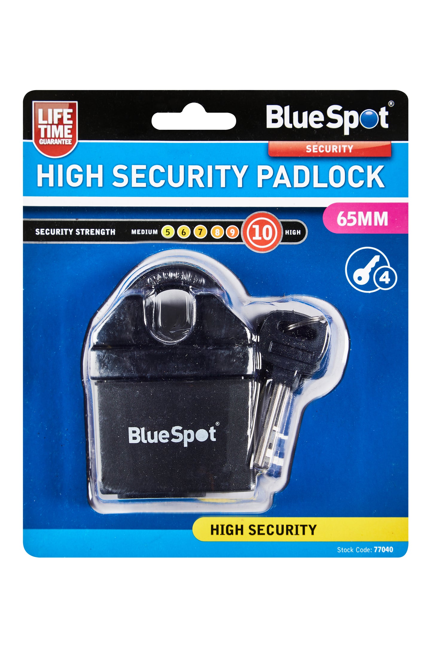 Blue Spot Bike Chain With High Security Padlock Heavy Duty