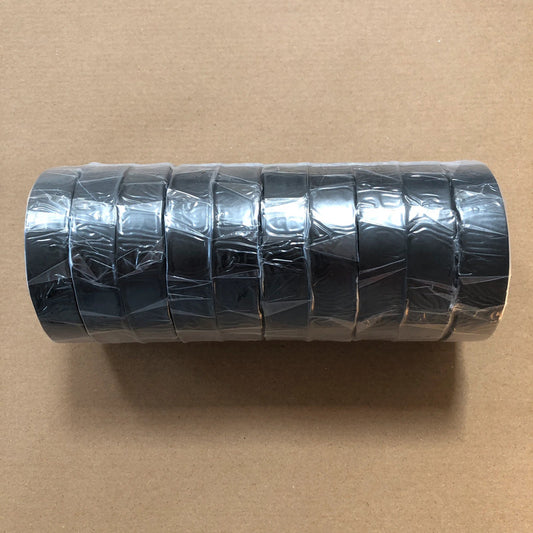 10 Rolls Of Black Electrical Pvc Insulation Insulating Tape 19mm x 33m Tapes