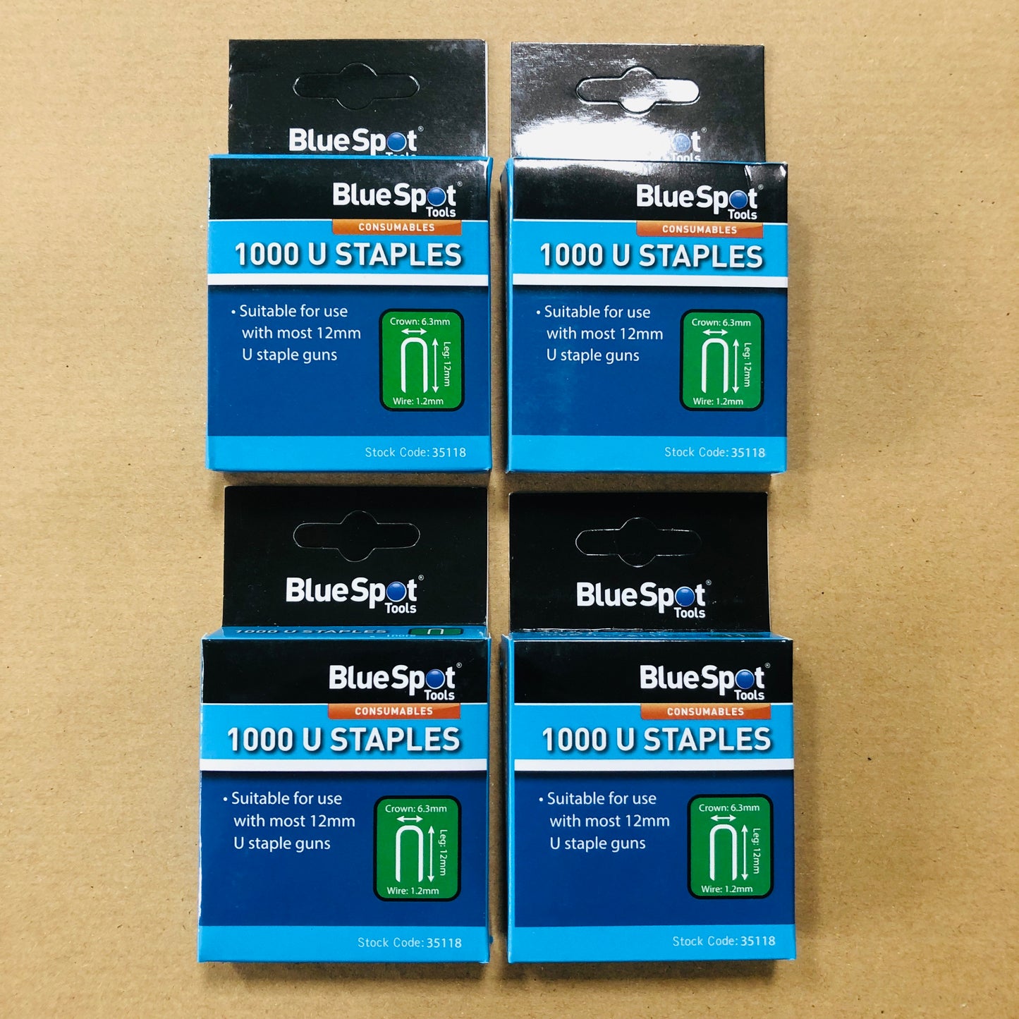 Blue Spot 12mm U-shape Staples Staple Gun Leg 12mm Crown 6.5mm Wire 1.2mm