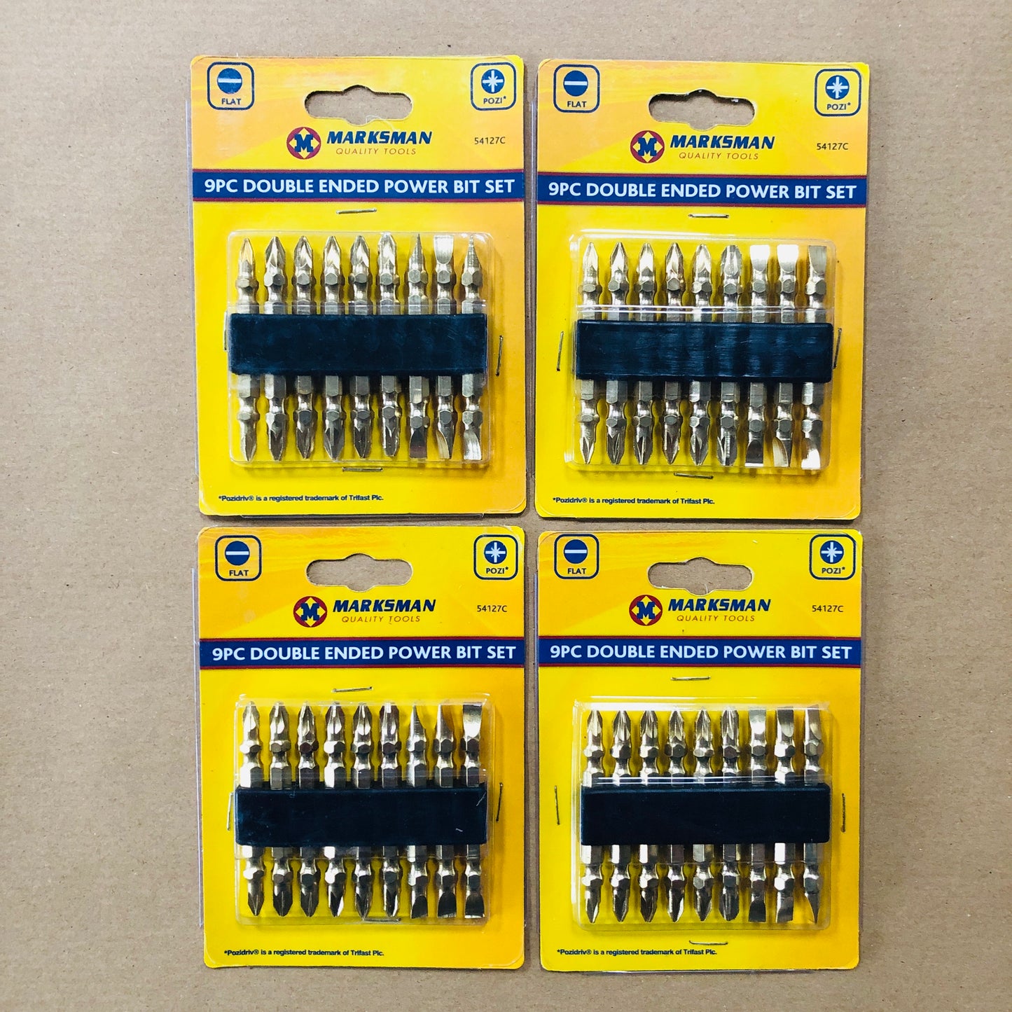 Marksman 9pc x Double Ended Screwdriver Drill Driver Power Bits PZ1 PZ2 PZ3 Flat 5mm 6mm
