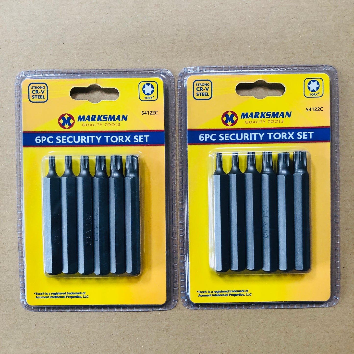 Marksman Security Torx Bit Set 6pc 75mm Long Anti Tamperproof T20 T25 T30 T40 T45 T50
