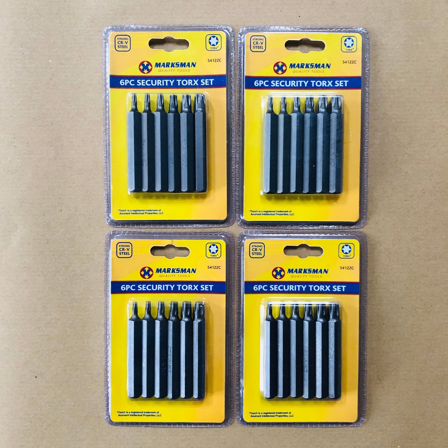 Marksman Security Torx Bit Set 6pc 75mm Long Anti Tamperproof T20 T25 T30 T40 T45 T50