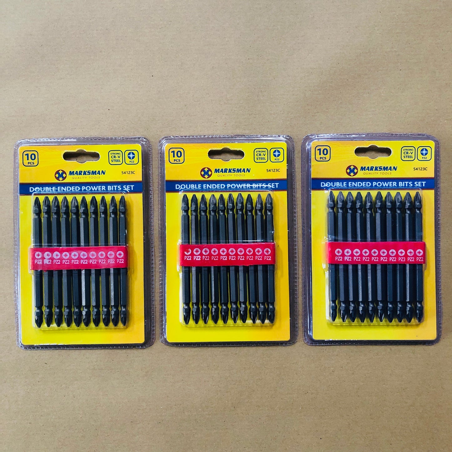 Marksman 10pc x 110mm PZ2 Pozi #2 No.2 Double Ended Screwdriver Drill Driver Power Bits