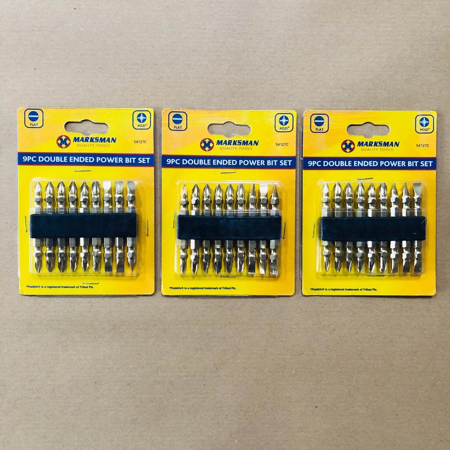 Marksman 9pc x Double Ended Screwdriver Drill Driver Power Bits PZ1 PZ2 PZ3 Flat 5mm 6mm