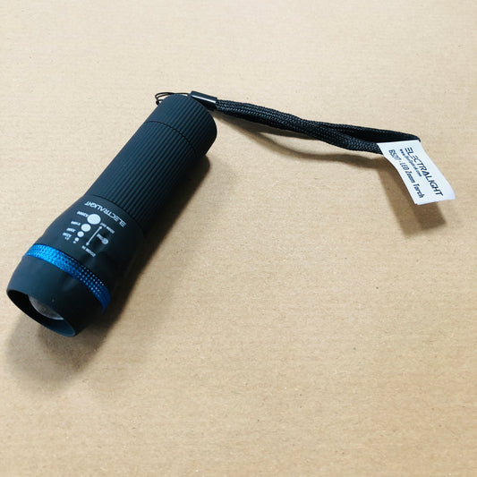Electralight 1W LED Rubber Zoom Torch, With Batteries