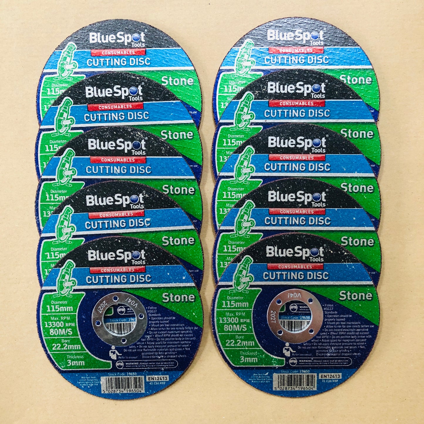 10 x Stone Cutting Discs 115mm / 4½" Angle Grinder Cutting Brick Stone Concrete