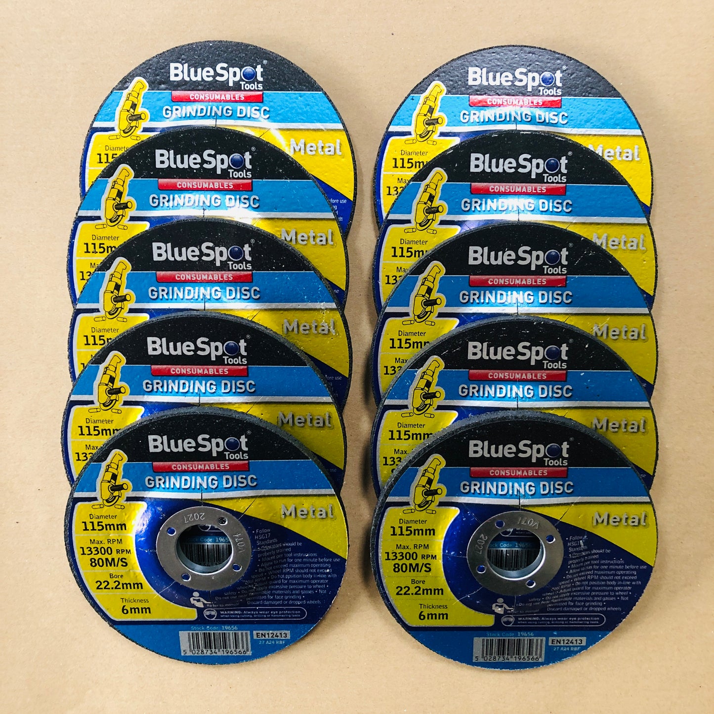 10 Metal Grinding Discs 4.5" 115mm Angle Grinder Normal Alloy Steel Non-Ferrous