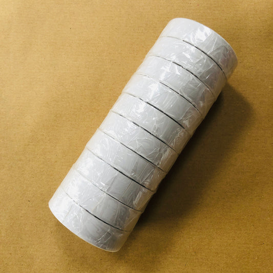 10 Rolls Of White Electrical Pvc Insulation Insulating Tape 19mm x 20m Tapes