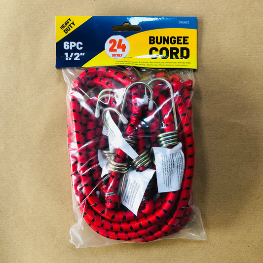 Bungees - 6 Heavy Duty Bungee Cords 60cm / 24" Long