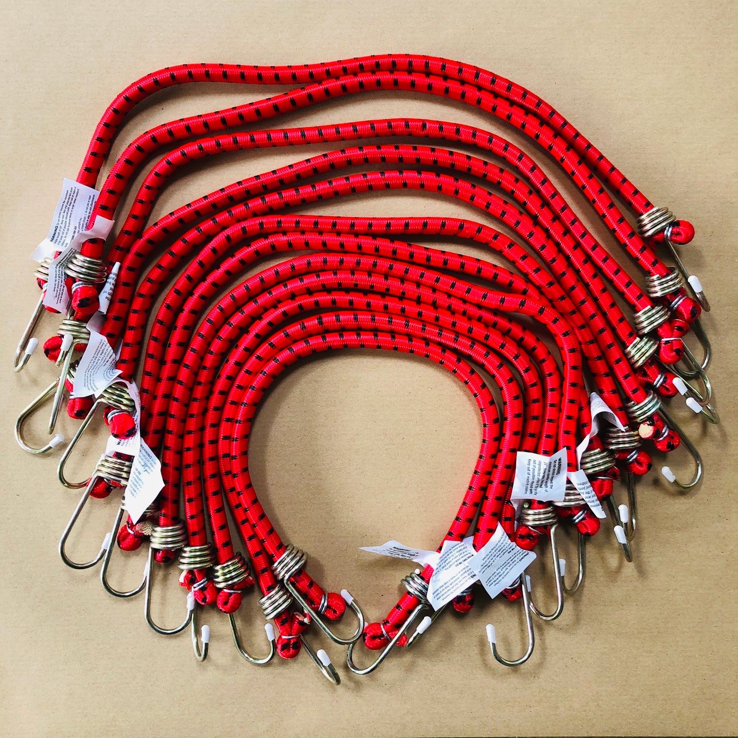 12 Heavy Duty Long Bungee Cords 60cm / 24" Elastic Luggage Straps with Hooks Car